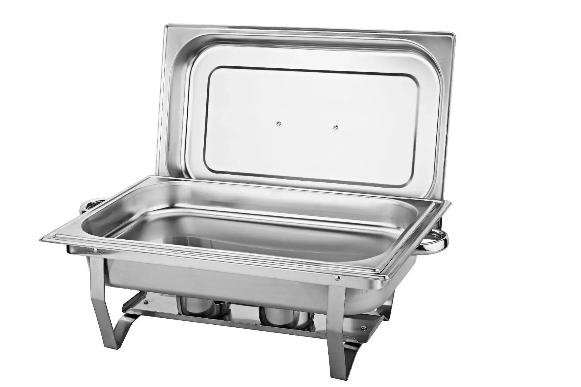 Alcohol Burner for Outdoor Party,Commercial for Hotel Restaurant，Portable Buffet Chafing Dish, Food Grade SS 1/2/3 Compartment