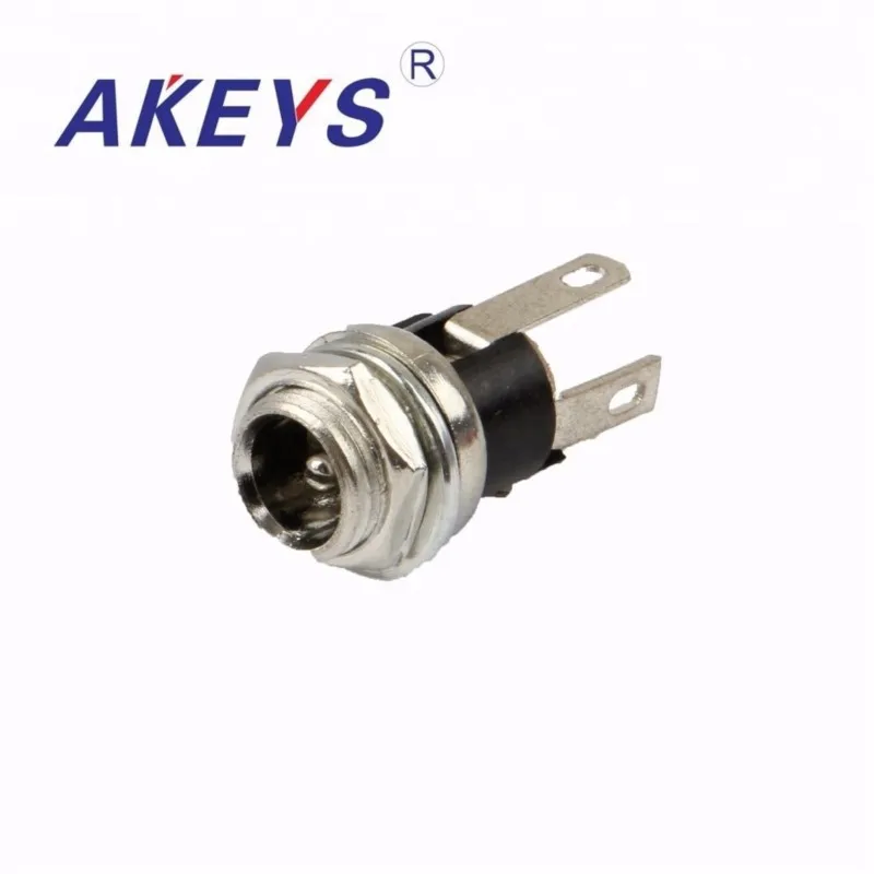 10 PCS DC-025M 5.5-2.1MM metal round waterproof DC power jack DC audio jack with screw nut