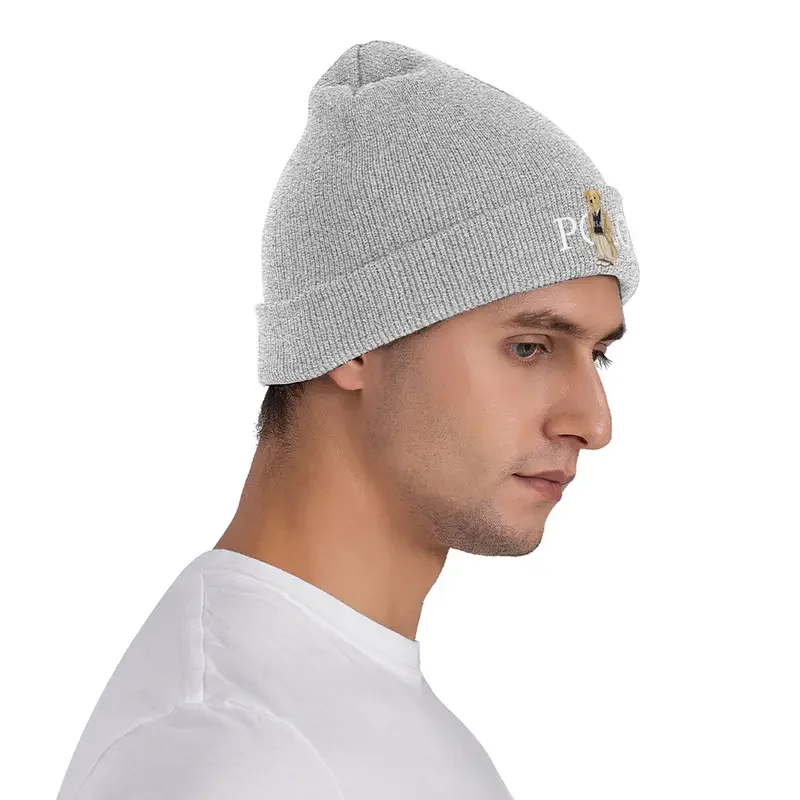 Gorro de punto Bear P-Polos, gorros de otoño e invierno, gorros cálidos de calle Unisex para hombres y mujeres, regalo