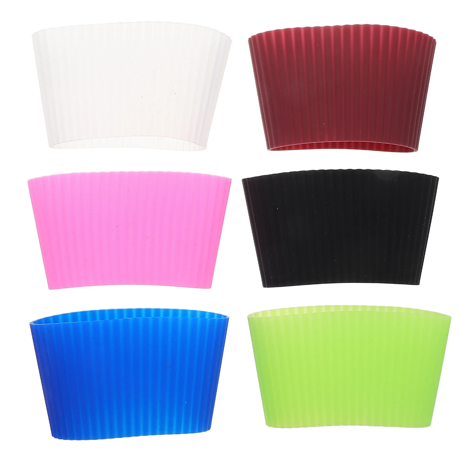 

6 Pcs Silicone Cup Cover Coffee Mug Insulated Protector Bottle Sleeve Heat Resistant Travel Silica Gel for