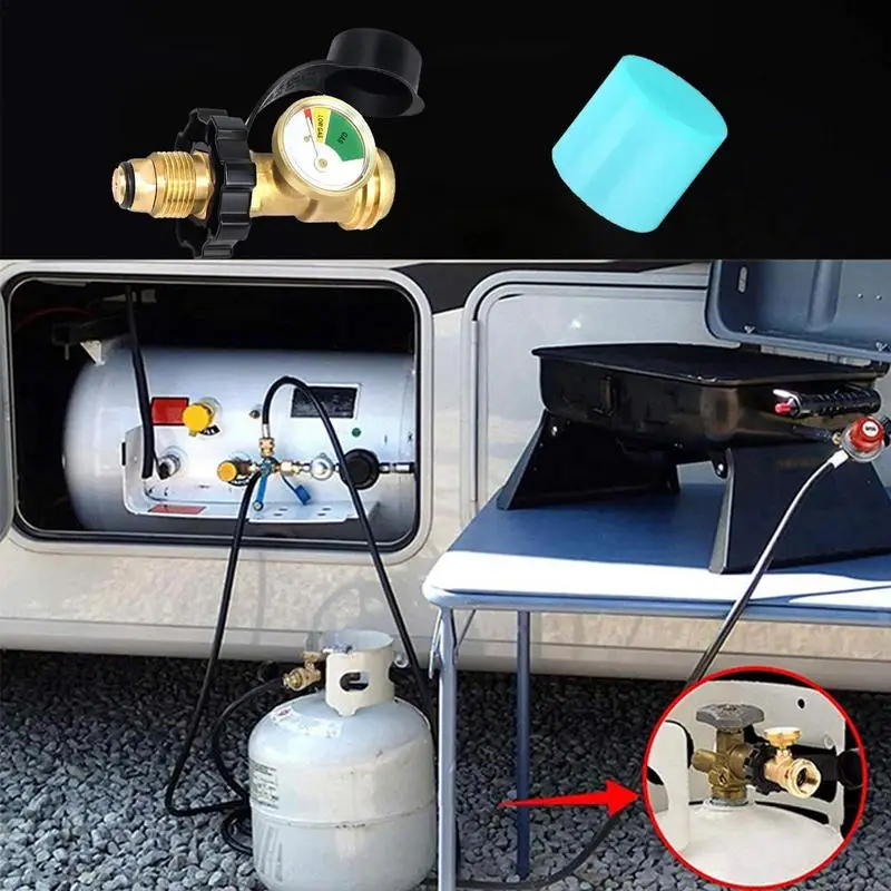 

Propane Gauge RV Propane Tank Gauge Leak Detector Pressure Meter Grill Propane Tank Gauge For RV Cylinder BBQ Grill Heater