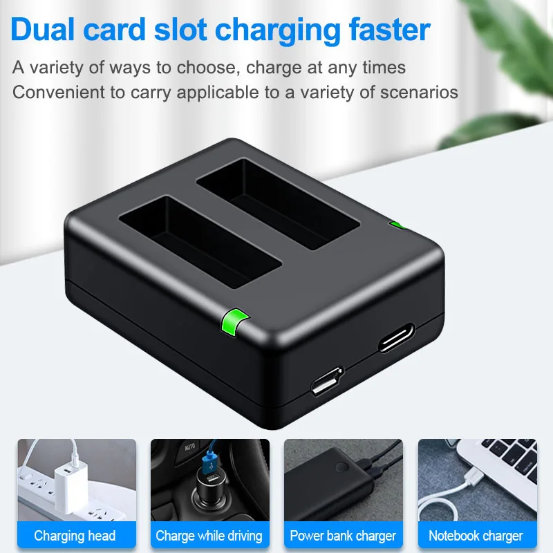 HQIX for Gopro Gopro MAX action Camera SPCC1B Battery USB Dual Charger