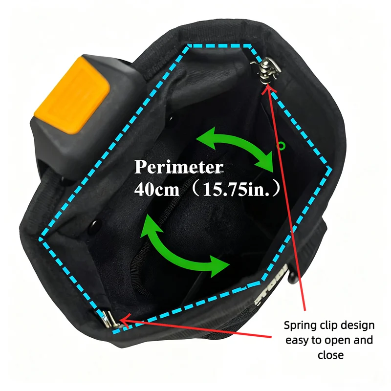 TOOLSTACK Multifunctional Nails Pouch High-Capacity Quick-hanging Waist Bag Nails & Screws Durable Waterproof Tool Storage Bag