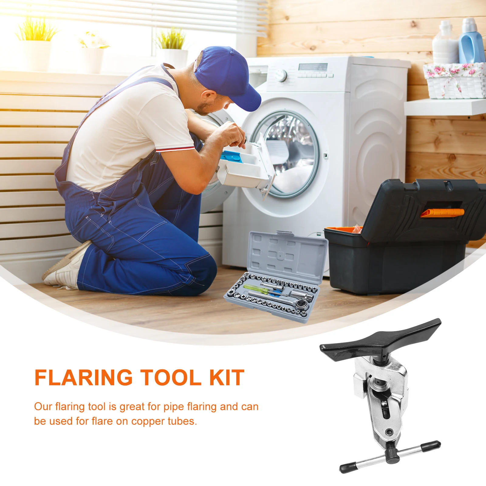 

Copper Tube Flaring Set Steel Repair Tools for Air Conditioner Refrigerator Freezer Portable Long Life