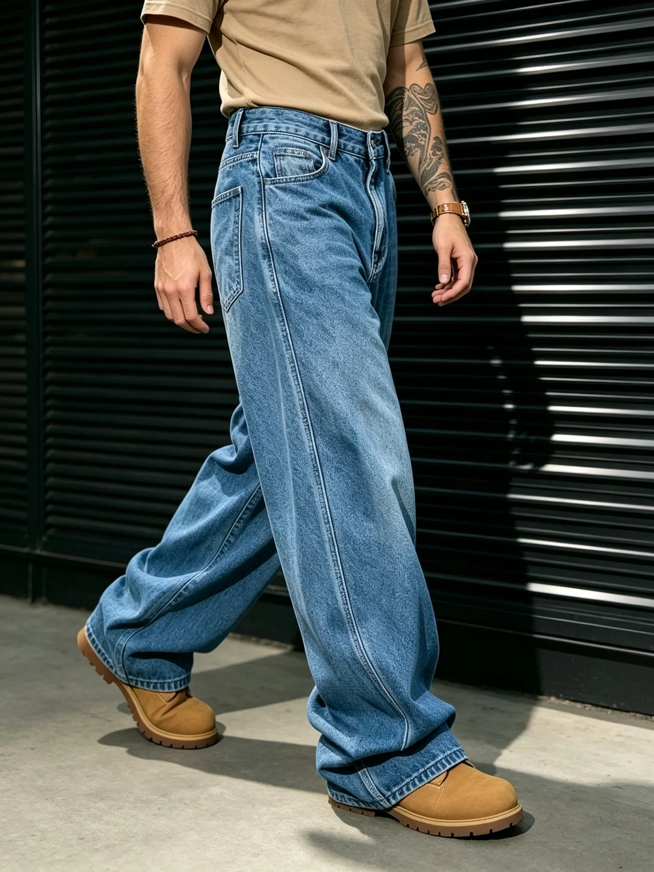 Hip Hop Aesthetic Y2K Trendy American Street Washed Oversized Denim Jeans Ultra Lightweight Fabric Versatile Casual Pants, Warm