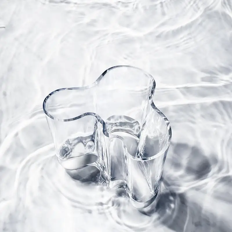 

Простая стеклянная ваза Ele для декора гостиной, прозрачная, роскошная, для украшения дома, держатель для искусственных цветов