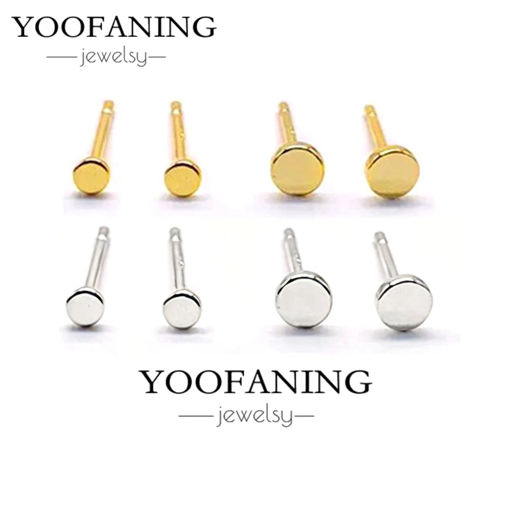 Multi-size 925 Sterling Silver Ear Needle Small Simple Gold Silver Earrings Multiple Sizes Circular Design Earring for Women