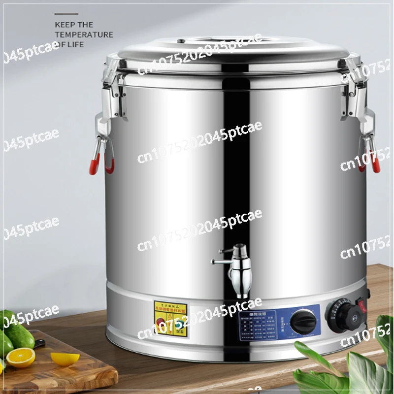 Electric Heating Pot for Soup, Stainless Steel, Large Capacity, Braising Commercial Insulation Bucket