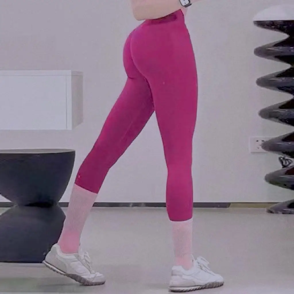 Women High Waist Scrunch Gym Leggings Butt Elastic Solid Workout Yoga Running Tights Casual Outdoor Sports Training Leggins