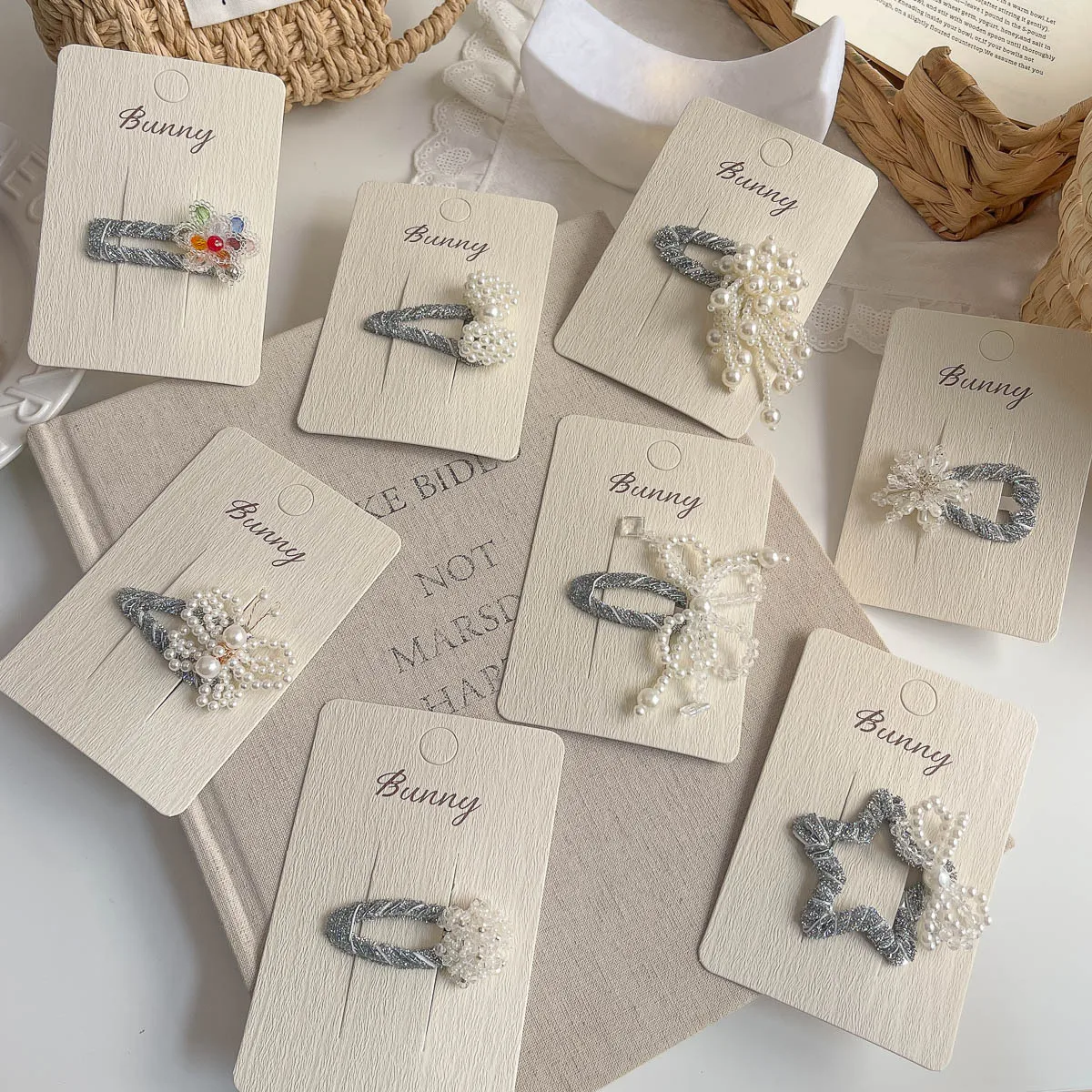Silver Premium Woven Bb Clip Versatile Girl Side Hairpin Sweet Cool Broken Hair Bangs Clip Headgear Hair Accessories