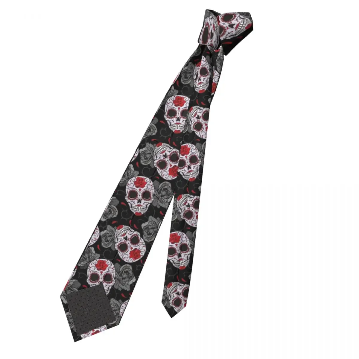 Sugar Skull Rose Halloween Neckties Men Women Polyester 8 cm Gothic Day of the Dead Neck Ties Mens Slim Classic Daily Gravatas