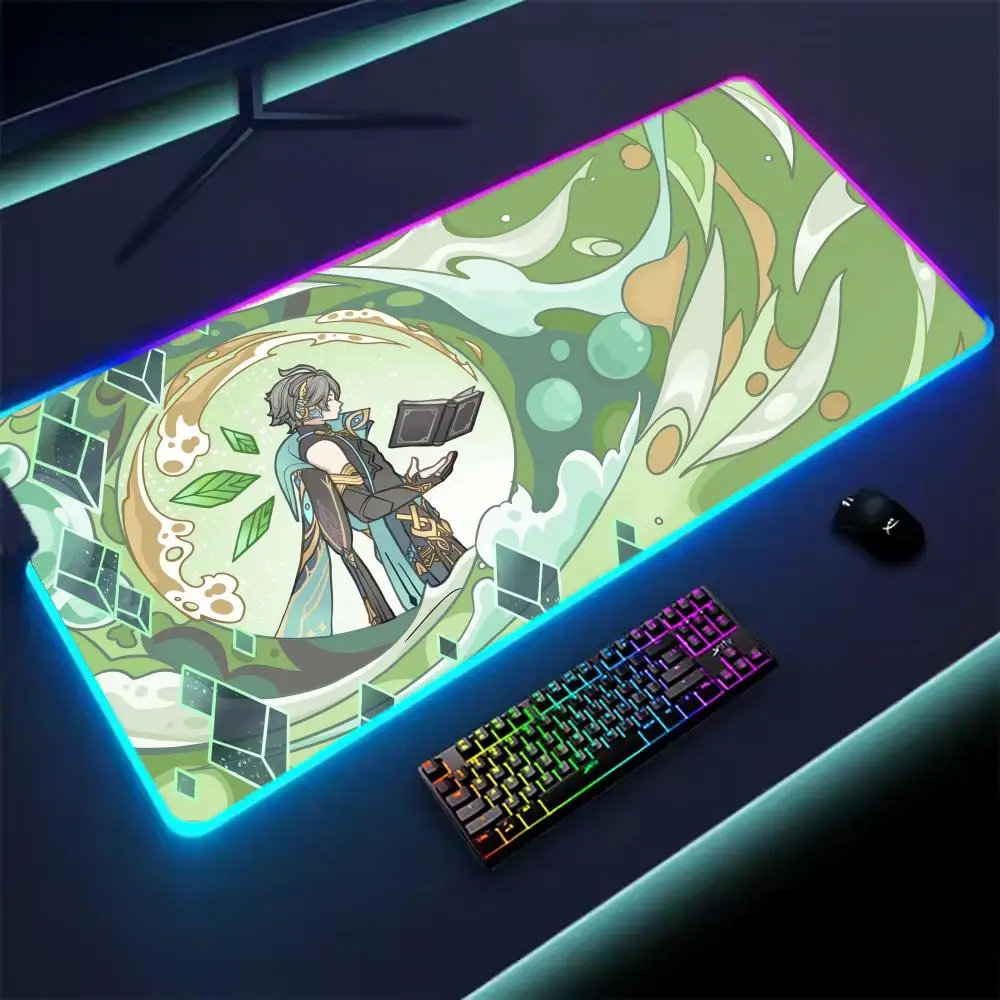

RGB аниме Kawaii Girl настольный коврик Furina Genshin Impact коврик для мыши ноутбук Gamnig коврики для клавиатуры светодиодный компьютерный геймерский шкаф коврик для мыши