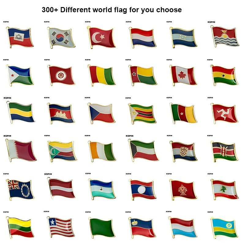 300+Different World Flag Badge Country Flag Pin Lapel Pins Brooch