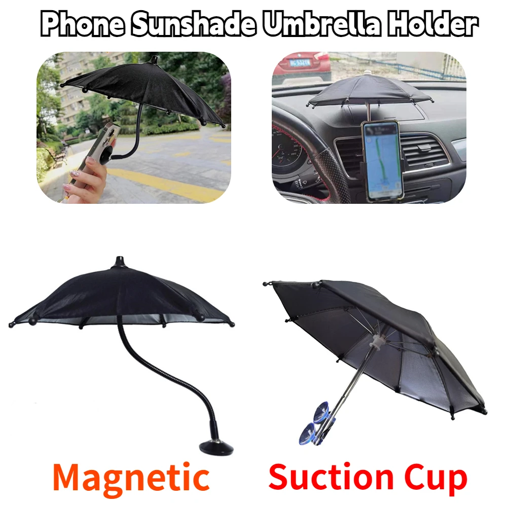 Mobile Phone Sunshade Umbrella Holder Glare Blocking Sun Shade Mini Motorcycle Bike Phone Holder Waterproof Phone Stand Bracket