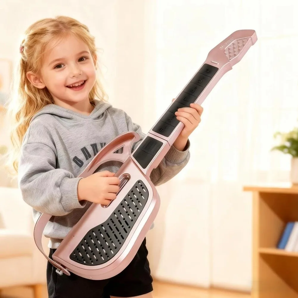 

Автоматическая гитара Smart Stringless с двумя уровнями громкости, складная электрическая музыкальная гитара со светодиодной подсветкой, электронная
