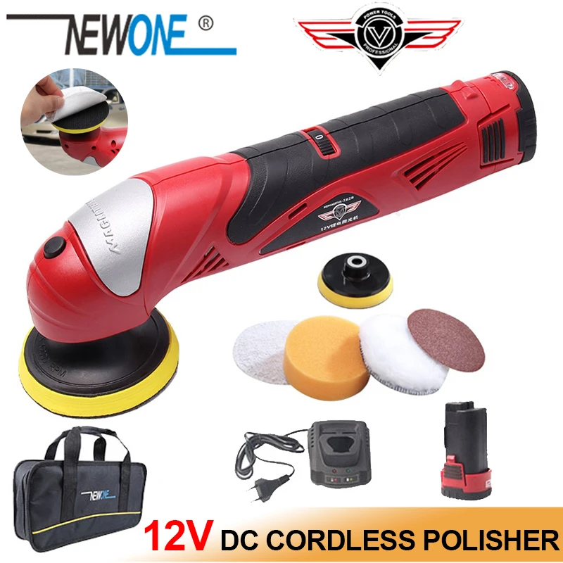 NWEONE 12V DC Car Polisher Drill Cordless Polishing Machine in Automotive With Pad/Bag And Polishing Sponges Soft Polishers