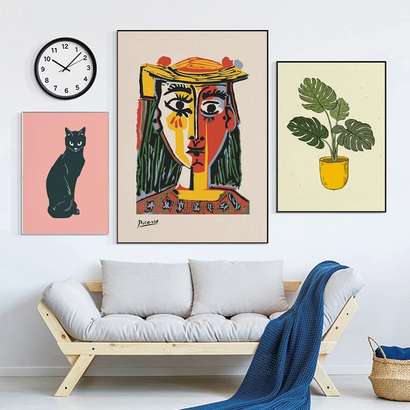 Retro Picasso Works Posters and Prints Modern Minimalist Animal Art Canvas Painting Wall Art Pictures Home Bar Room Decoration