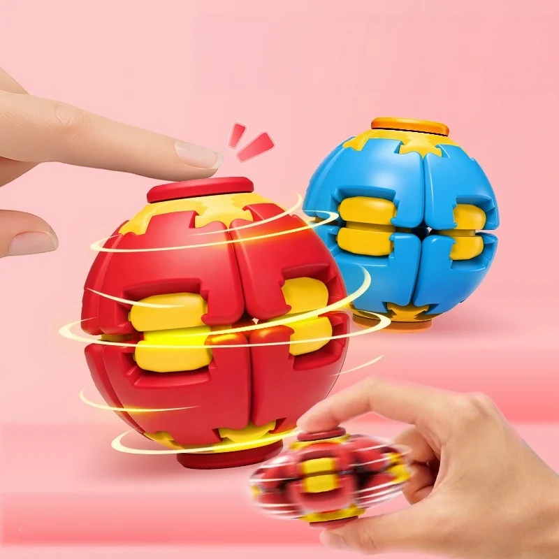 Newest Fingertip Rotating Ball 3D Printing Stress Relieving Ball Pressing Rotating Fingertip Gyroscope Puzzle Portable Fun Toy