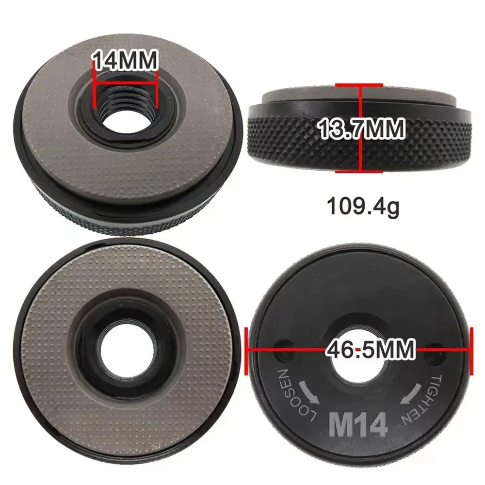 1Pcs M14 Thread Angle Grinder Flange Nut Power Chuck Quick Release Top Self-locking Pressure Plate Inner Outer Alloy