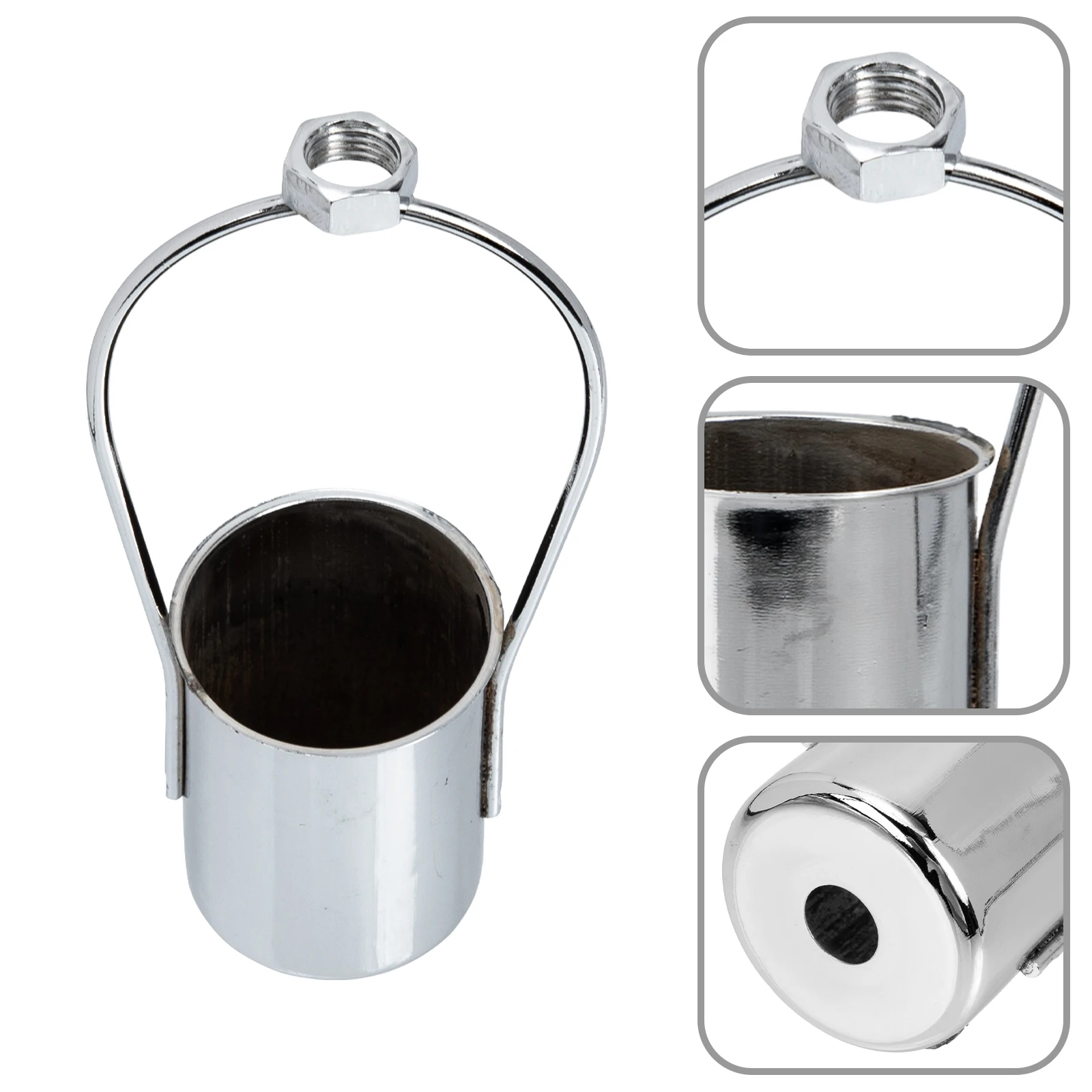 

8pcs E27 Cup Base Wrought Shade Holder DIY Pendant Wall Ceiling E27 Lamp Holder Cups Chrome Lampshade Frames