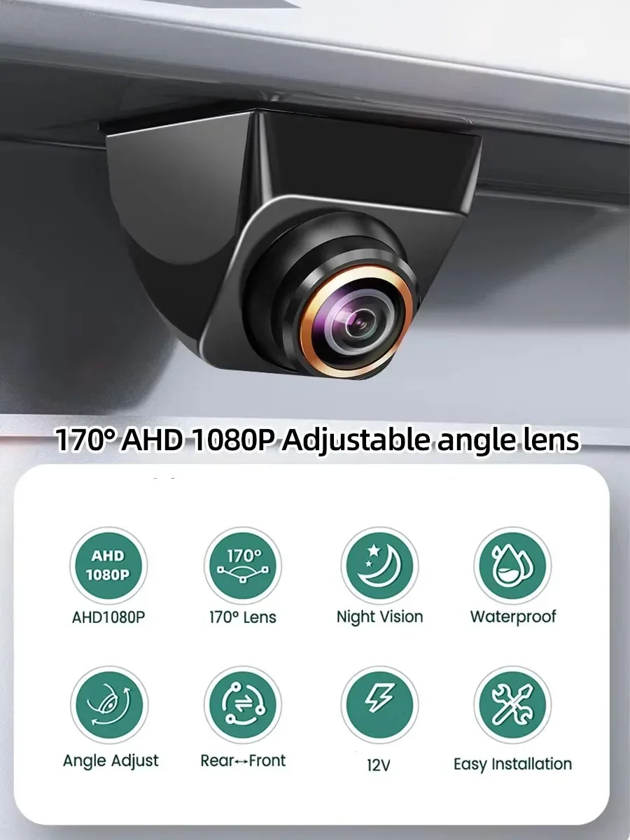 Backup Camera Reversing Rear View CVBS 1080P AHD Cam Night Vision 12V Waterproof 170° Degree Fisheye Golden Lens Full HD Vehicle