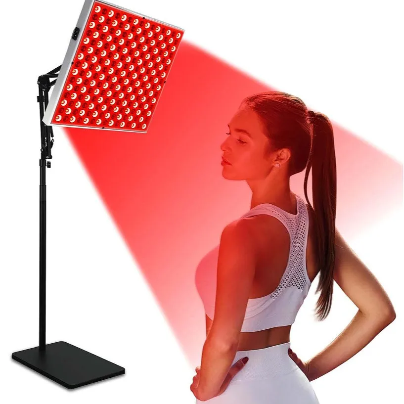 LEDレッドライトセラピーパネルランプ、顔のアンチエイジングスキンケア美容用、225個のLEDライト、体の痛み緩和、理学療法ツール