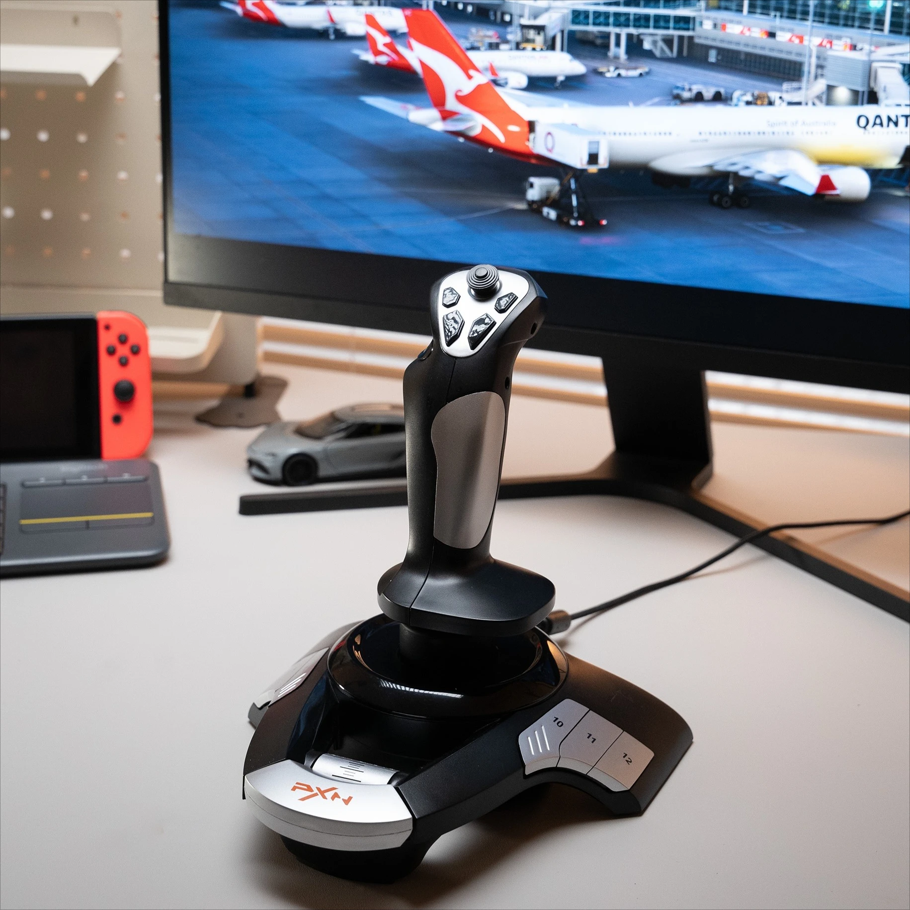 PXN F16 Flight Simulator Joystick PC Flight Stick Controller Programmable Buttons Throttle For X-Plane War Thunder DCS World