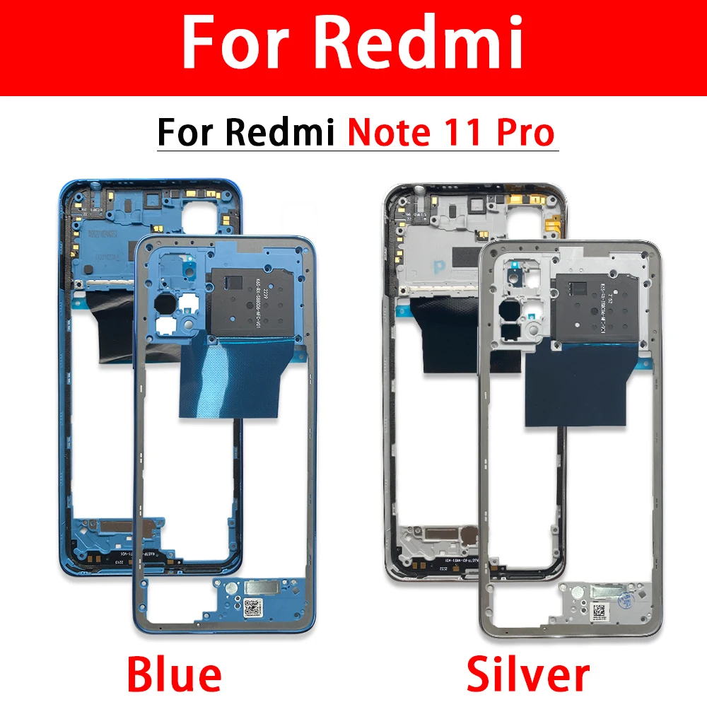 NEW Middle Frame For Xiaomi Redmi Note 12S 12 4G 5G With Volume Side Button Front Housing Middle Bezel Chassis Shell Parts