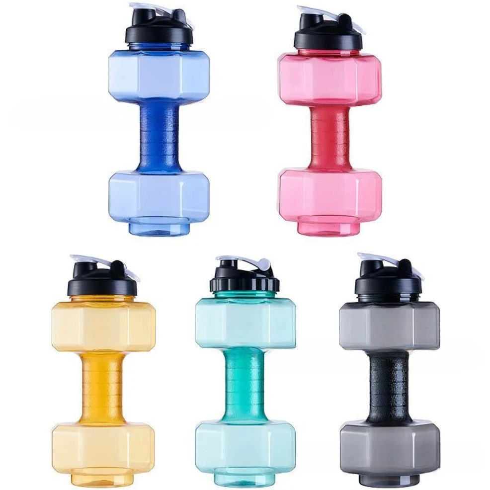 

Large Capacity Dumbbell Sports Bottle Plastic Drinking Cup Leakproof Water Bottle Fitness Camping Cycling Water Bottle