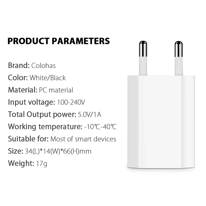 phone charger European EU Plug USB AC Travel Wall Charging Charger Power Adapter For Apple iPhone 7 8 X xiaomi 10 11 fast charge