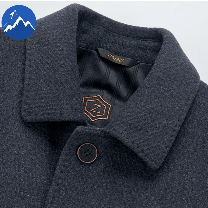 Maxbarley เสื้อขนสัตว์ฤดูหนาวผู้ชายหรูหราที่ถอดออกได้ Goose Down เรียงรายแจ็คเก็ตแฟชั่นหิมะ WARM สองด้านหนา Overcoat