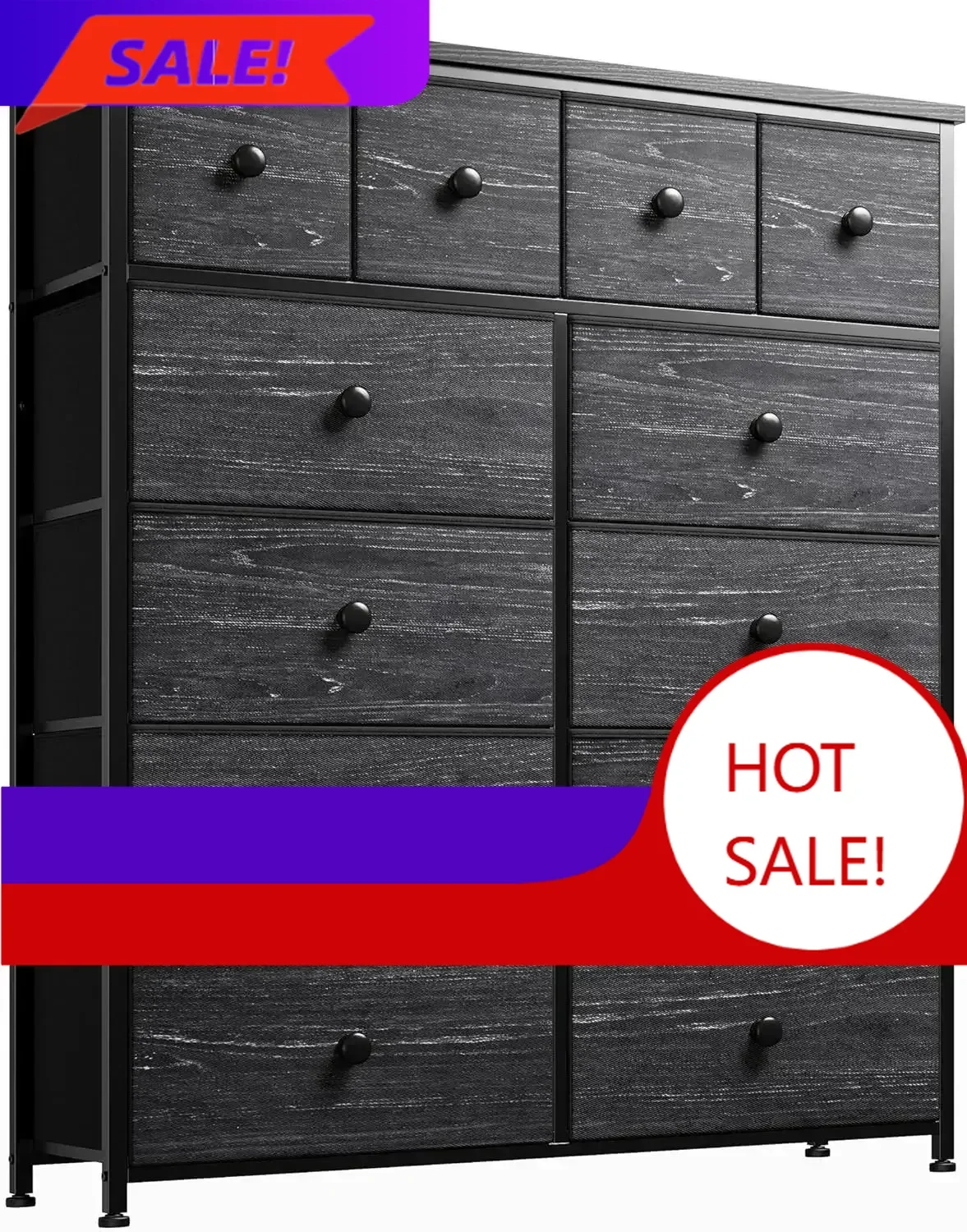 

Bestseller[Limited Stock!]Dresser for Bedroom with 12 Drawers Dressers & Chests of Drawers Black Dresser for Bedroom, Fabric Dre