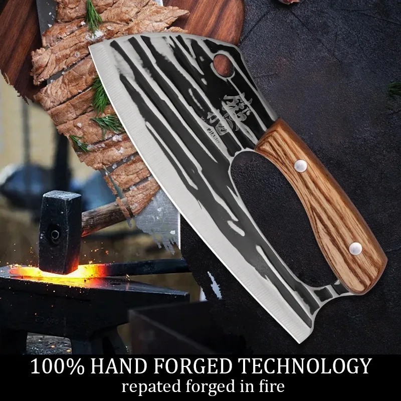 WXCOO Handmade Forged Kitchen Knife with Wooden Handle Stainless Steel Fruit Vegetable Slicing Knife and Kitchen Peeler Gift - view 4