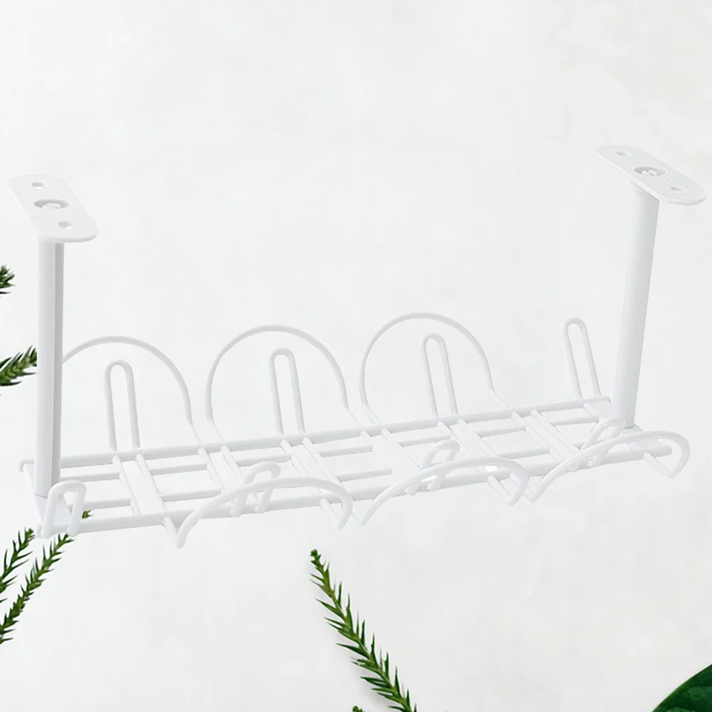 

2pcs Storage Rack Hanging Basket Office Desk Organizer Simple Wall Mount Shelf With Traceless White 1 Layer