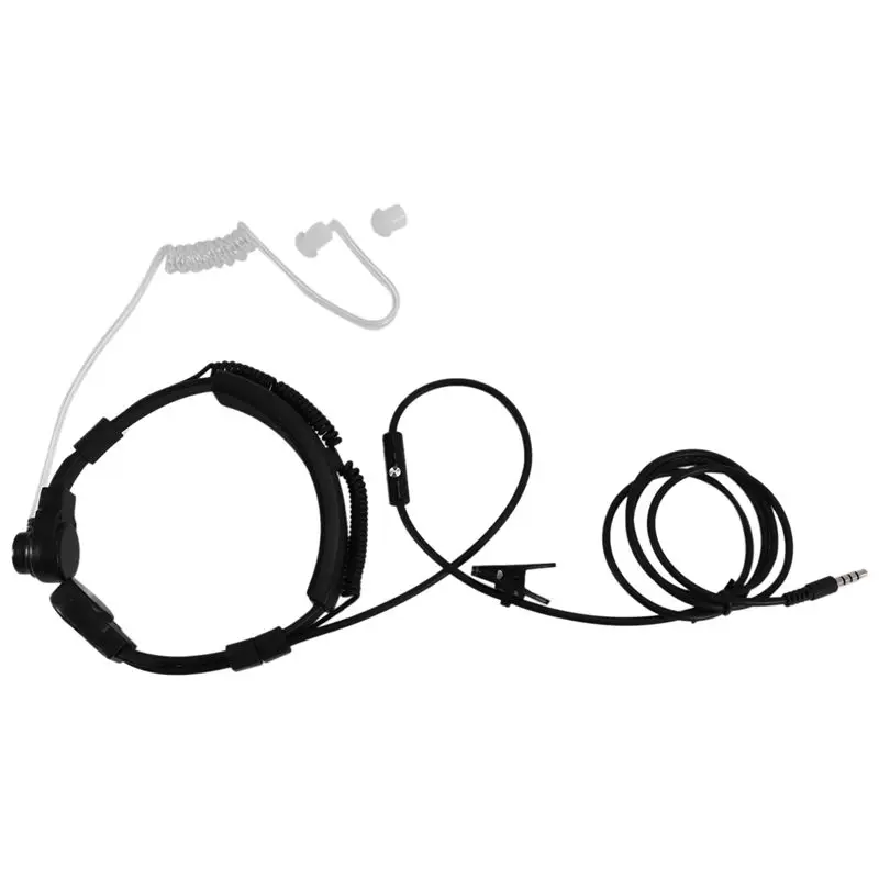 

3.5Mm Plug Tactical-Throat Microphone Earphone Covert Adjustable Covert Air Tube Headset With Throat Mic For Smartphones-VVNB