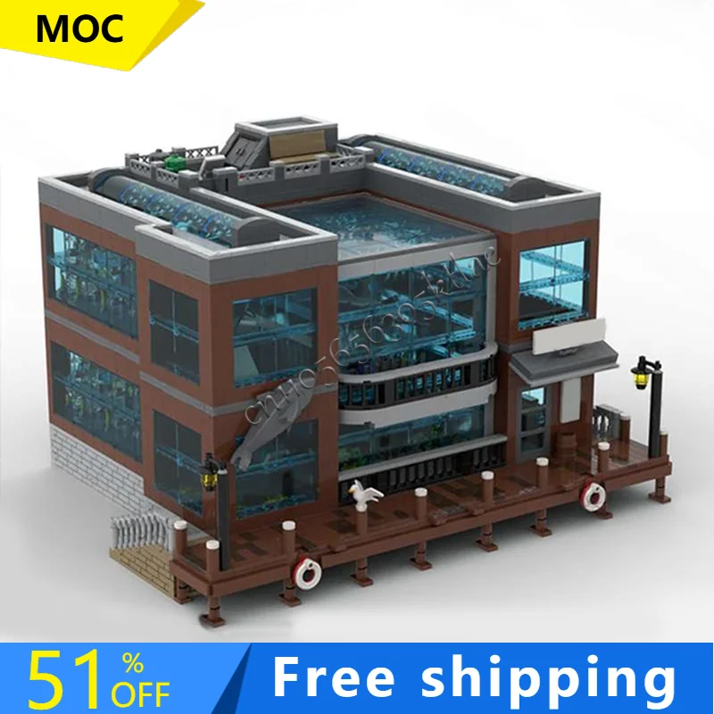 

Popular 3937 PCS MOC Aquarium Building Block Model Set Children Puzzle DIY Assembly Building Block Brick Birthdays Festival Gift