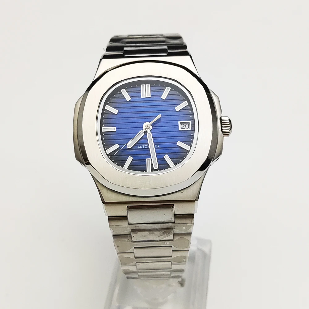 6 Colors Dress 40MM Square Case NH35 Mechanical Men's Watch Gradient Blue Dial Sapphire Glass Luminous Automatic Watch