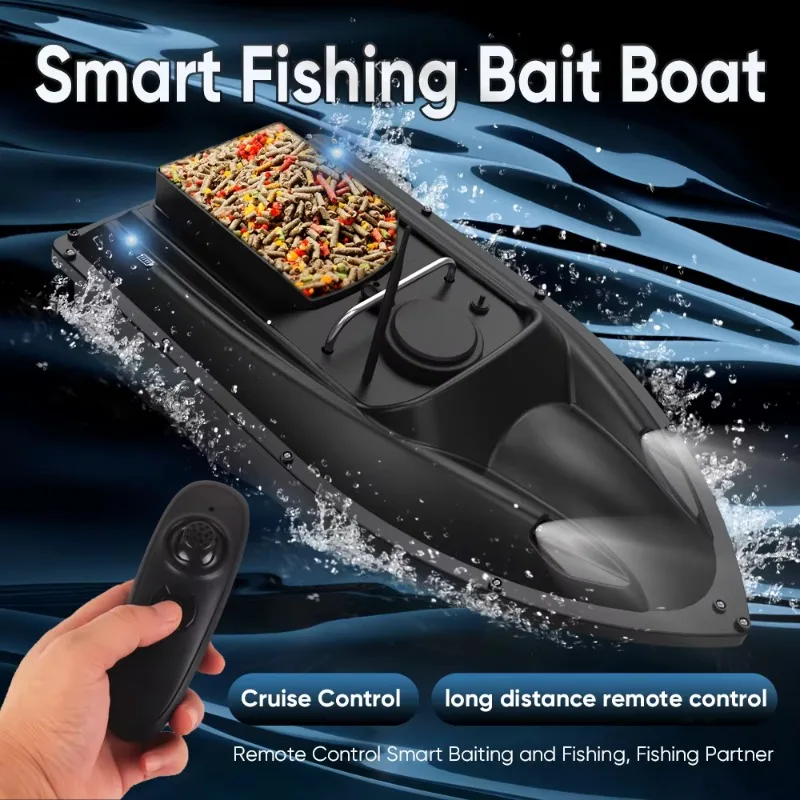Factory Single Handle Cruise Control Large Hopper Intelligent Dual Motor Night Toy Light Bait Remote Control Boat Fishing Bait