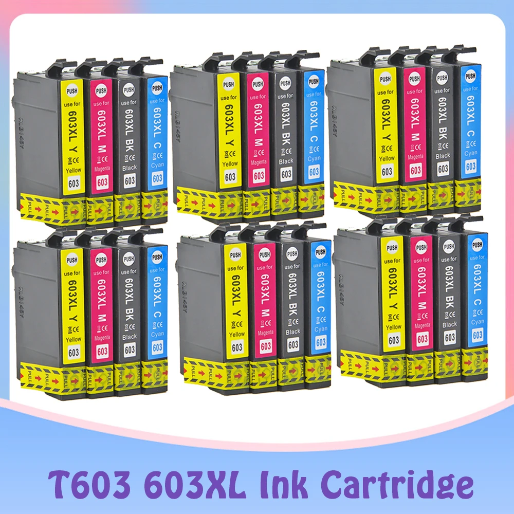 Cartouches d'Encre pour Appareil d'Impression 603 XL Compatible avec Imprimantes Epson 603XL T603 XP-2100 XP-3100 WF-2810 XP-3105 XP-4100 XP-4105 WF-2830 XP-2105