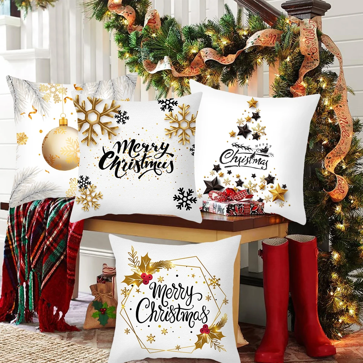 

Christmas Cushion Cover Navidad Merry Christmas Decorations For Home 2024 Xmas Pillowcase Noel Xmas Ornaments New Year Gift 2025