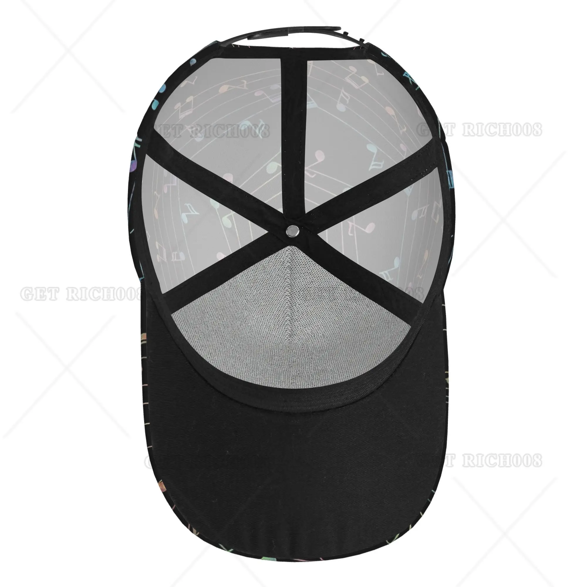 Gorra de béisbol con notas musicales de neón para hombres y mujeres, gorro de papá ajustable, colorido, a la moda, para deportes, Camping, concierto, tamaño impreso