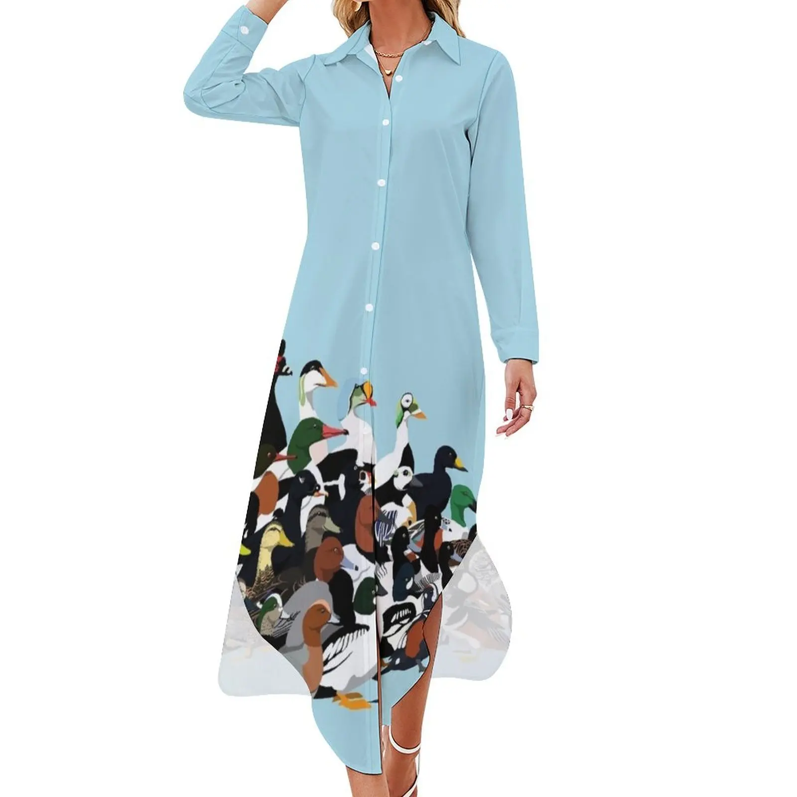 

Ducks of North America Long Sleeved Shirt Dress dresses women summer 2024 Dress for girls Dresses Woman clothes