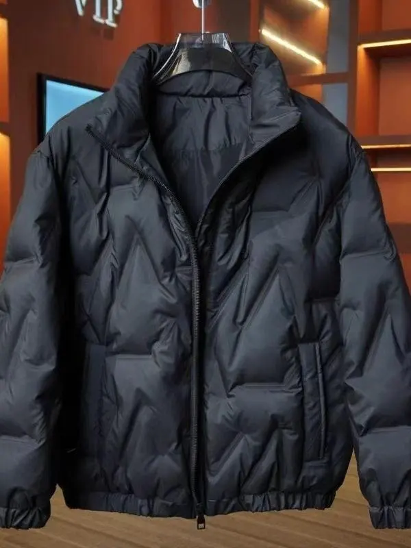 

Men's down Jaet Lightweight Stand Collar Pure Color Warmth Ci Casual Spor Sle Long Sve Universal Fit Outerwear