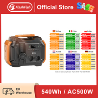 FF Flashfish AC 230V 500W(Peak 1000W) Portable Power Station EU Solar Generator 540Wh 120W DC Power Battery Camping Outdoor RV
