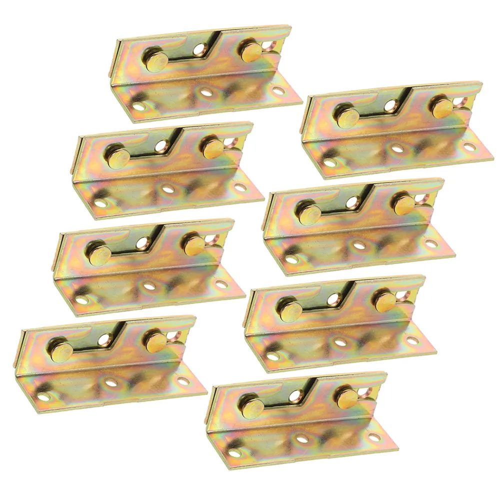 8Pcs Bed Frame Hardware Kit Thickened Bed Hinge Buckle Connectors for Stable Headboard Footboard Support Invisible