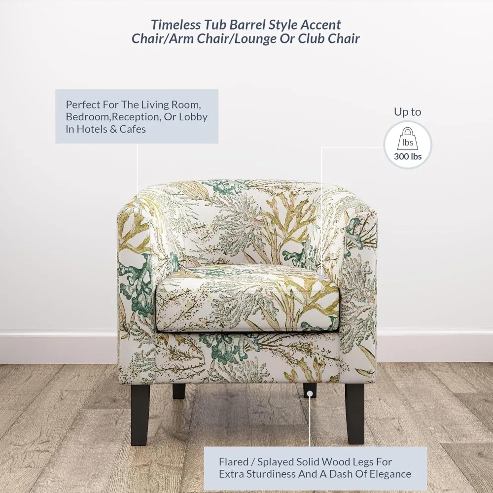 

Living Room Chair, Linen Round Accent Barrel Chair, Club Tub Sofa Chair for Bedroom, Customized