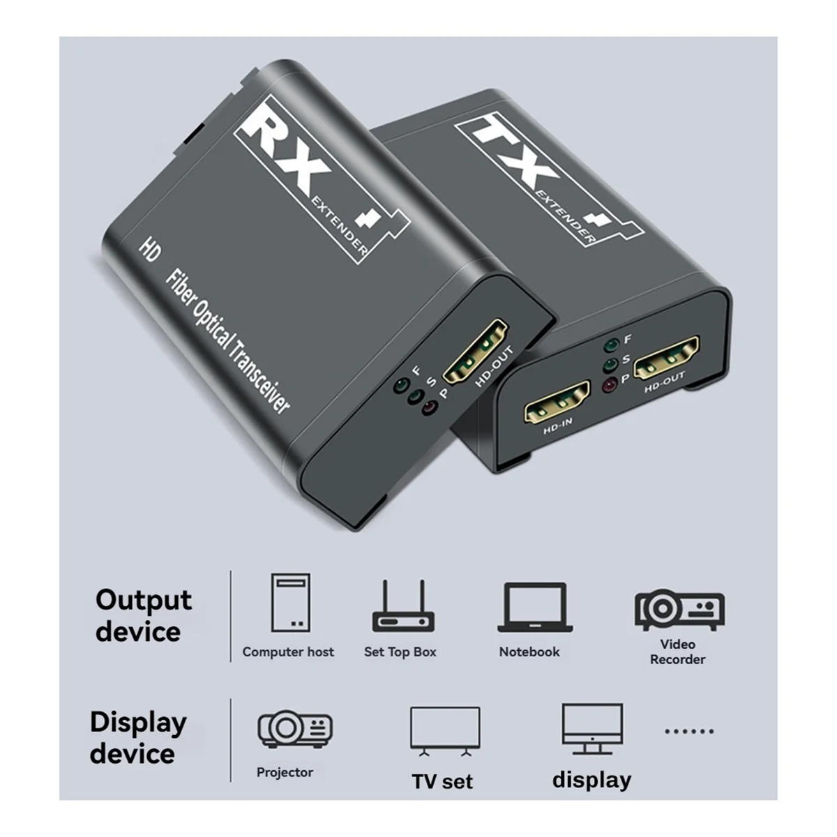 

FZFZ 3Km -Compatible Fiber Extender 1080P HD to Fiber Optical Video Transmitter Receiver Converte Single SC Fiber EU Plug