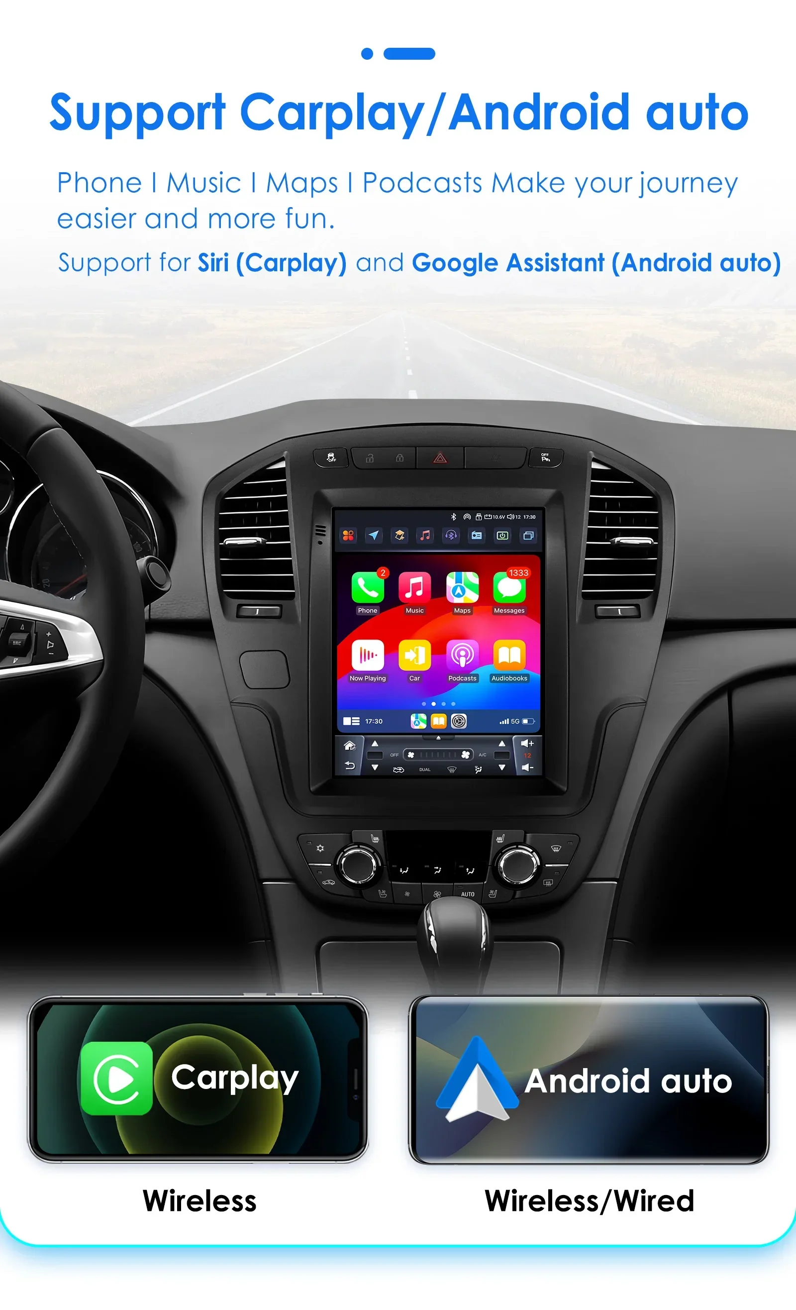 Radio con Android 13 para coche, reproductor Multimedia con pantalla Vertical de 2009 pulgadas, estéreo, 2 DIN, Carplay, para Opel Insignia Buick Regal 2013-9,7 3