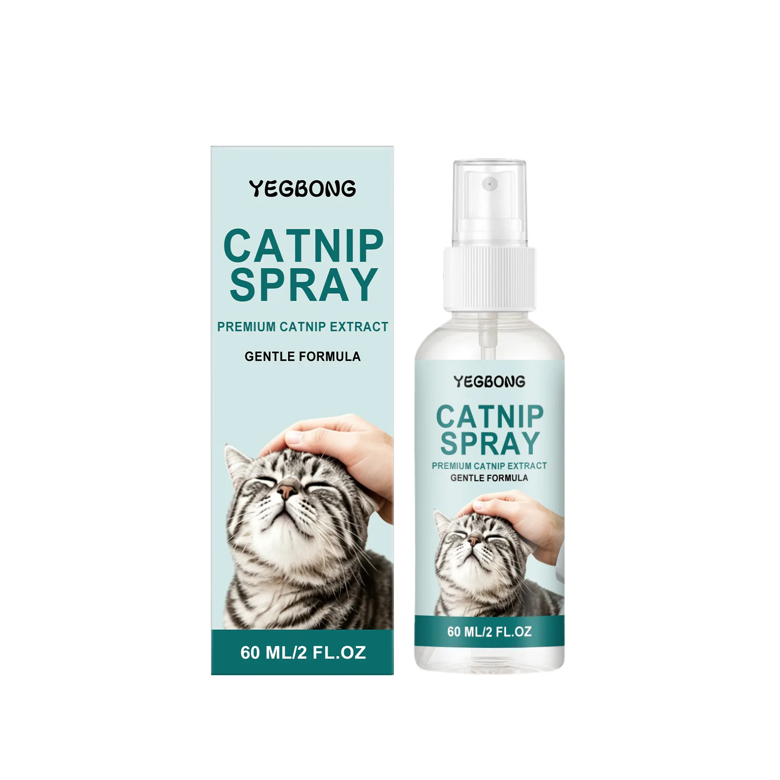 Natural Plant Extract Catnip-Spray 60ml Fast Acting Calming Liquid for Cats Anxiety Relief Interactive Play Behavioral Training