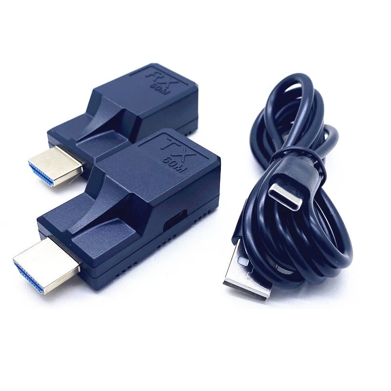60M HDMI RJ45 Extender HDMI-compatible Extender 1080P 60Hz Network Extender By CAT5e/6 LAN Extensor for PS4 Apple TV PC Laptop